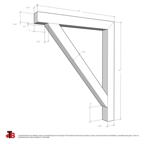 Cedar Bracket 18T11 — dimensional sketch with measurements | Timber Build