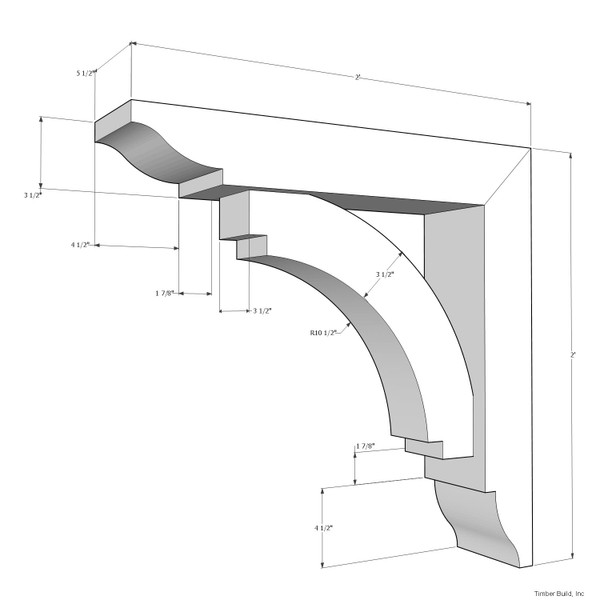 Cedar Bracket 14T2 — side profile view | Timber Build