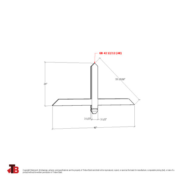 Cedar Gable Bracket 42T48 — dimensional sketch | Timber Build