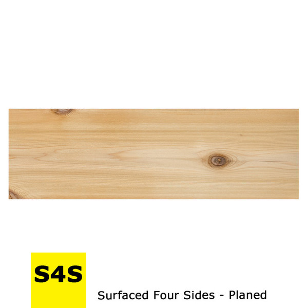 Western Red Cedar S4S (Surfaced Four Sides) planed finish — Timber Build