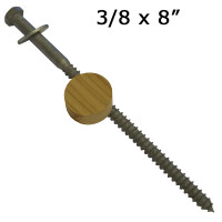 HDG Lag Screw 3/8 x 8" - HDG Washer - 1 1-4" Cedar Plug