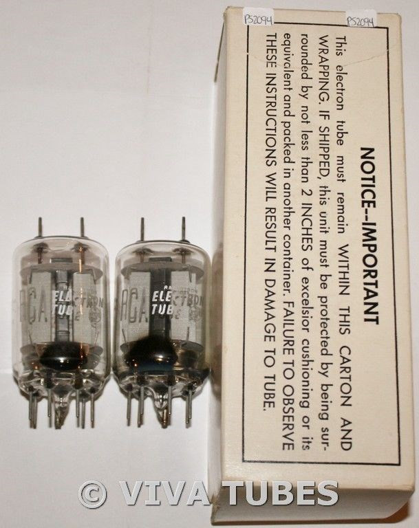 NOS NIB Date Matched Pair 1962 RCA 6850 USA Plate 2 Bottom D Get