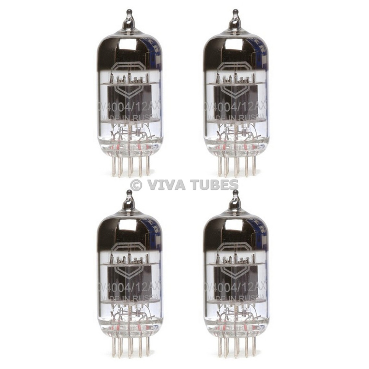 New Matched Quad (4) Mullard CV4004 / 12AX7 Reissue Vacuum Tubes