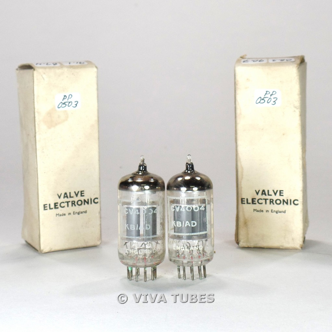 True NOS NIB Date & Gain Matched Pair Brimar CV4004 [12AX7] Box Plate Tubes