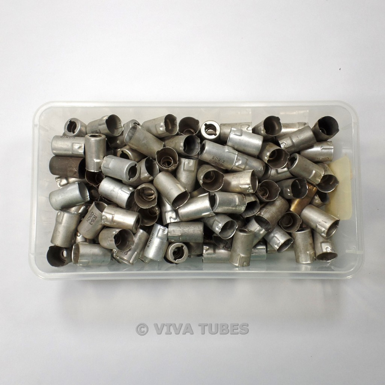 Lot of 112 Rusty Mini Metal Radio Vacuum Radio Tube Shields 9-Pin