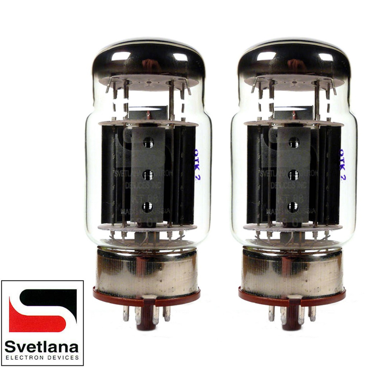 New Matched Pair (2) Svetlana KT88-SV Gold Grid Vacuum Tubes