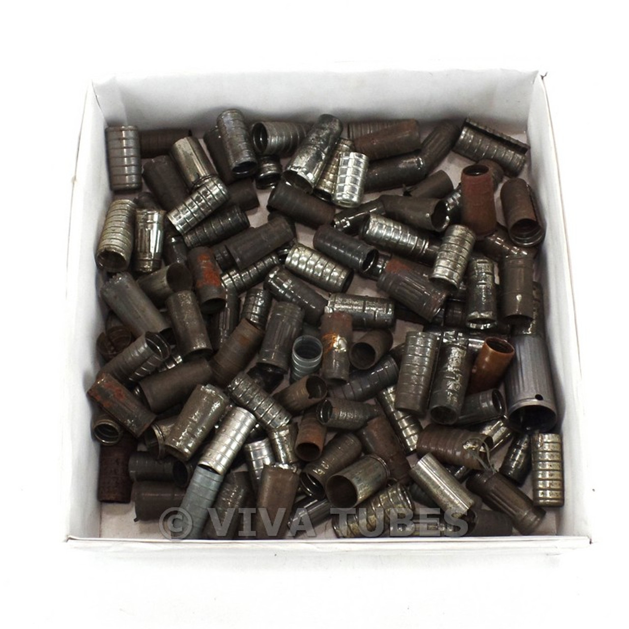 Lot of 112 Rusty Mini Metal Radio Vacuum Radio Tube Shields 9-Pin