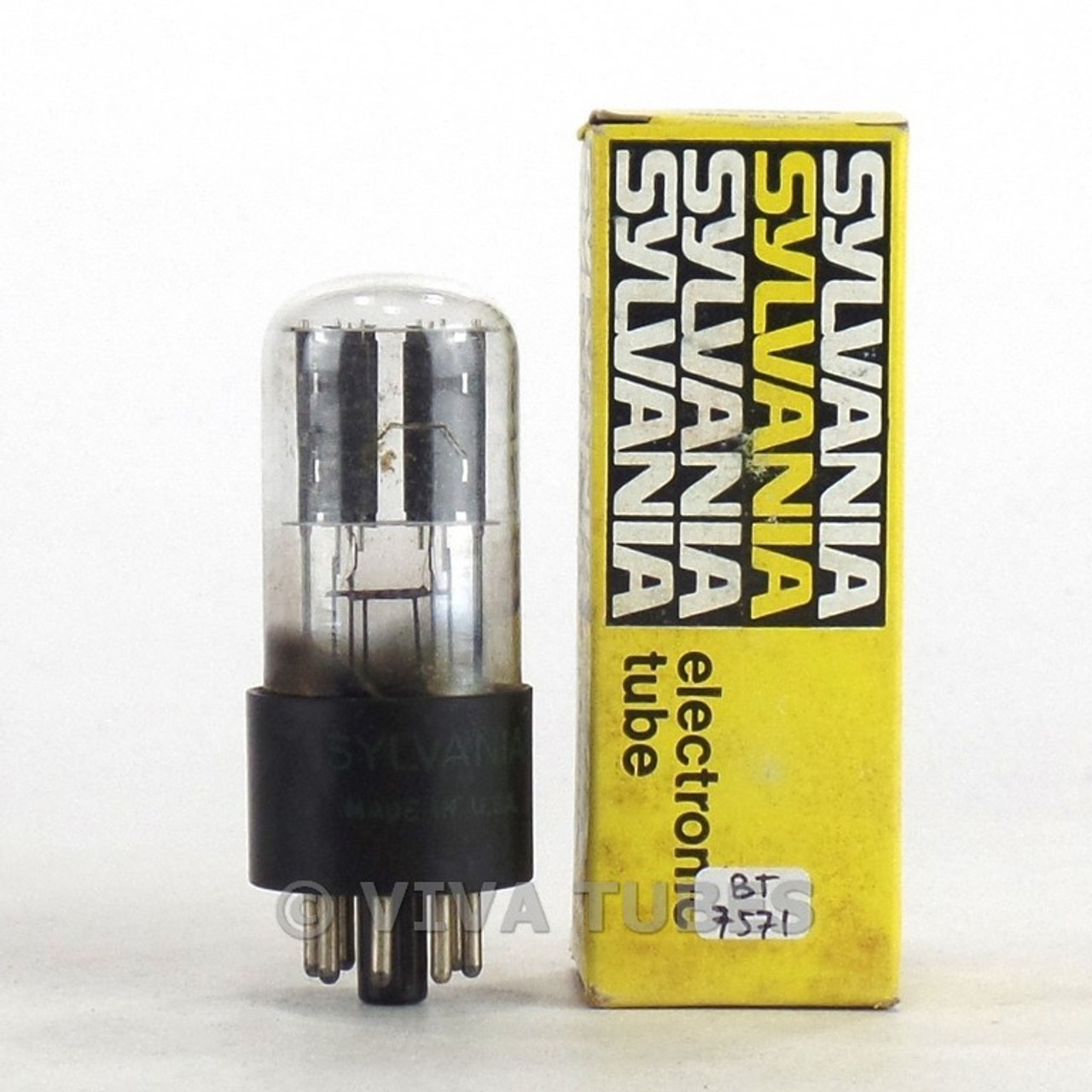 True NOS NIB Sylvania USA 6SL7GT Grey ROUND Plate Bottom [] Get Vacuum Tube