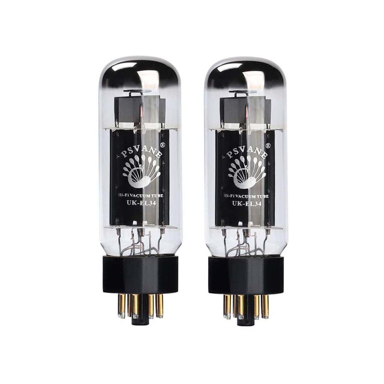 New Matched Pair (2) Psvane UK-EL34 Black Plate Vacuum Tubes