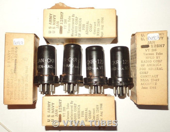 NOS Matched Pair Ken-Rad USA JAN-CKR-12SH7 / VT-288 Metal