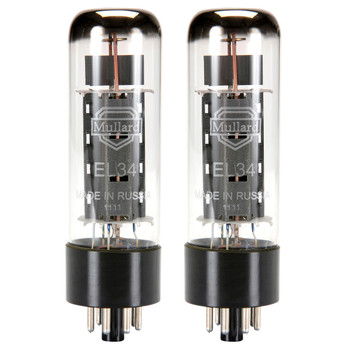 New Matched Pair (2) Reissue Mullard EL34 / 6CA7 Vacuum Tubes