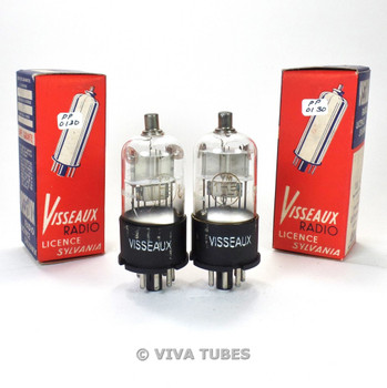 True NIB NOS Date Matched Pair Visseaux France 1H5GT Round Plate Vacuum Tubes