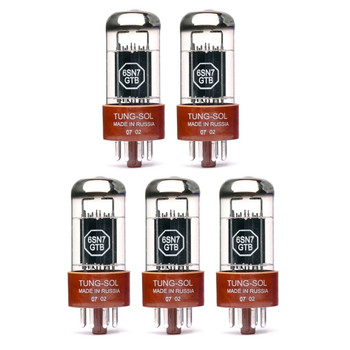 New Matched Quintet (5) Tung-Sol 6SN7GTB Vacuum Tubes