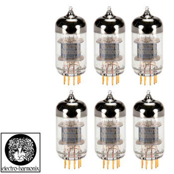 New Matched Sextet (6) Electro-Harmonix 12AX7 / ECC83 GOLD PINS Vacuum Tubes