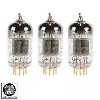 New Matched Trio (3) Electro-Harmonix 12AU7 / ECC82 GOLD PINS Vacuum Tubes