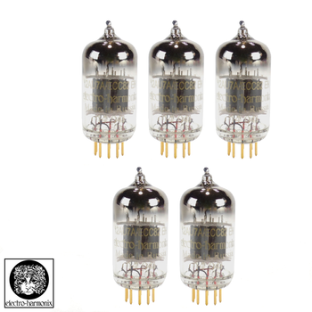 New Matched Quintet (5) Electro-Harmonix 12AU7 / ECC82 GOLD PINS Vacuum Tubes