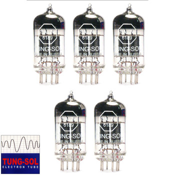 New Matched Quintet (5) Tung-Sol 12AU7 / 6189 (ECC82) Vacuum Tubes