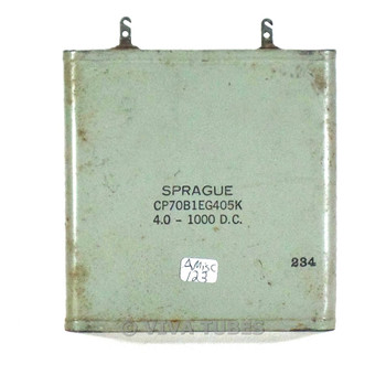 Vintage Sprague CP70B1EG405K 4 MFD 1000 D.C. Paper in Oil Capacitor