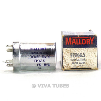 NOS NIB Mallory FP-066.5 1000 uF MFD 50 VDC Electrolytic Can Capacitor