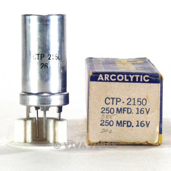 NOS NIB Acrolytic CTP-2150 250-250 MFD 16-16 VDC Electrolytic Can Capacitor