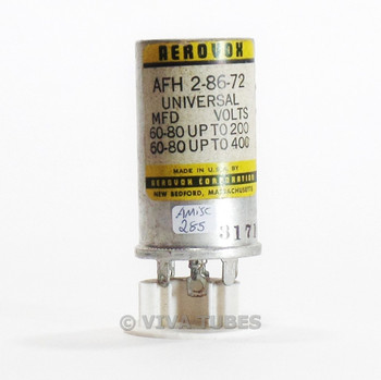 NOS Aerovox AFH 2-86-72  60-80/60-80MFD 200/400Volts Electrolytic Can Capacitor