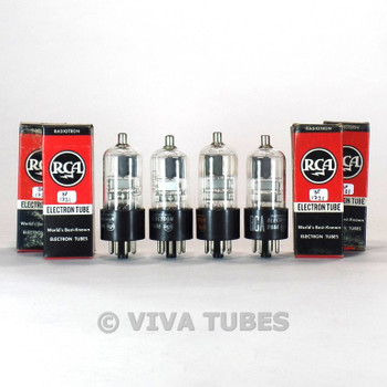 True NOS NIB Matched Quad (4) RCA USA 6S8GT Grey Plate [] Get 3 Mica Tubes