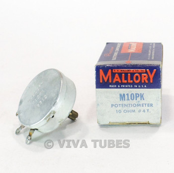 NOS NIB Mallory M10PK Potentiometer Date Code 6312, #4 Taper, 10 ohm