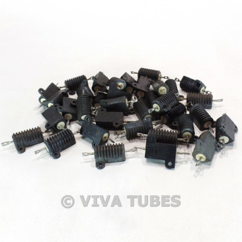 Vintage Lot of 35 Dalohm RH-25 Black Ceramic Resistors With Heat Sinks 25 Watt