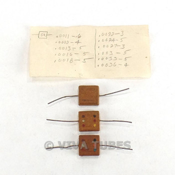 Vintage Lot of 50 El-Menco Small Square Mica Capacitors, Various Ratings