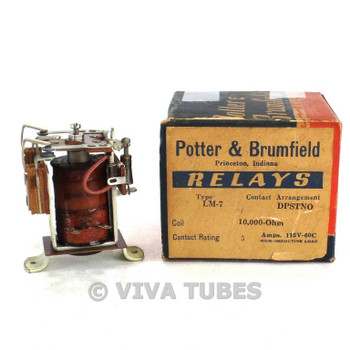 NOS NIB Vintage Potter & Brumfield Type LM-7 Relay 10000 10K ohm Coil 115 VAC