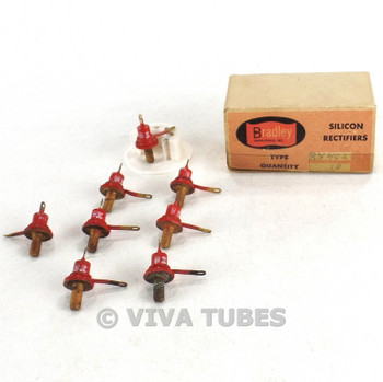 NOS NIB Vintage Lot of 8 Bradley BY401-913 & BY402-913 Red Silicon Rectifiers