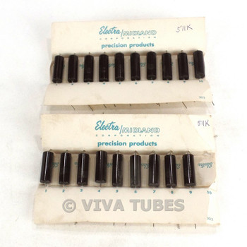 Vintage Lot of 19 Electra/Midland RN75C Precision Metal Film Resistors 511K ohm