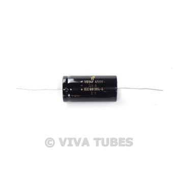 New F&T Germany Typ A 100uF 450V Axial Capacitor 100 uF @ 450 VDC Cap Tube Audio