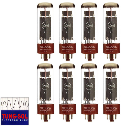 New Matched Octet (8) Tung-Sol EL34B Vacuum Tubes