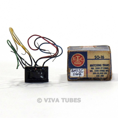 NOS NIB UTC SO-16 Audio Matching Transformer 2500ohm Split, 200-20000CPS 250MW