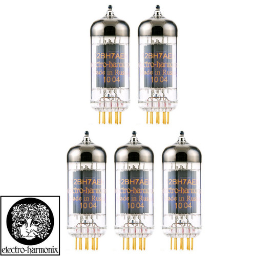 Brand New Gain Matched Quintet (5) Electro-Harmonix 12BH7 Gold Pin Vacuum Tubes