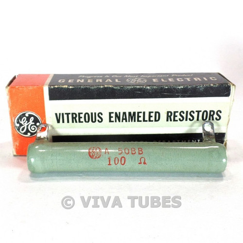 NOS NIB Vintage GE 1A50BB Wire Wound Resistor 100 ohm