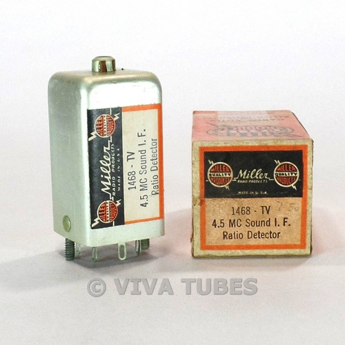 NIB Miller 1468-TV Intercarrier-Sound IF Transformer Coil Ratio Detector 4.5Mc