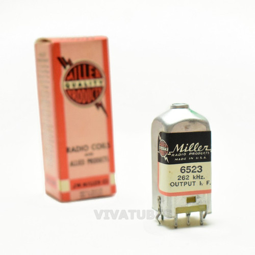 NOS NIB Miller 6523 Coil Tunable Core Transformer 262 kHz. Output I.F. Coil 2"