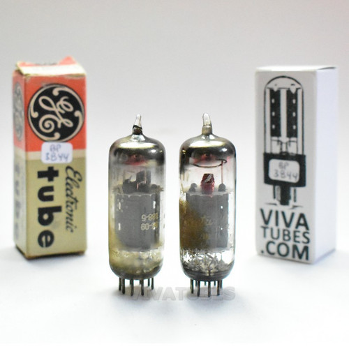 Tests NOS Matched Pair GE USA 12BH7A Grey OVAL Plate Large D Get Vacuum Tubes