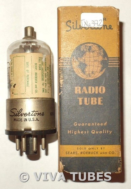 NOS NIB Silvertone USA 12Q7GT Short Black Smooth Plate D Foil Get Vacuum Tube