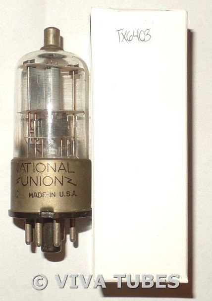 NOS National Union NU USA 12Q7GT Short Gray Smooth Plate Vacuum Tube