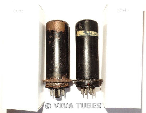 NOS Matched Pair 1956 RCA USA JAN-CRC-6L6 / VT-115 Metal MG, Rusty Vacuum Tubes