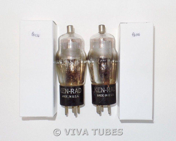 NOS Date Matched Pair Ken-Rad/GE USA Type 24A Silver Mesh Plate Vacuum Tubes