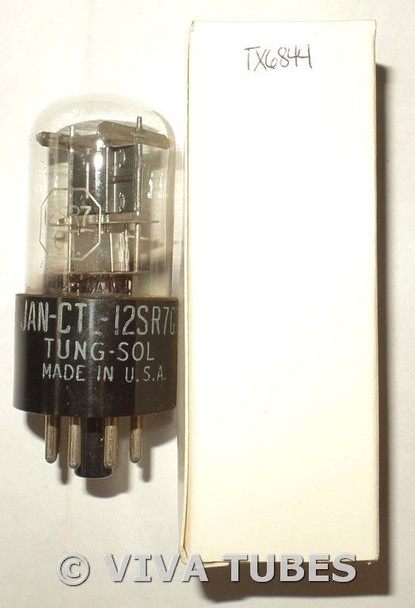 NOS Vintage Tung-Sol USA JAN-CTL-12SR7GT Black Plate 3 Mica Vacuum Tube