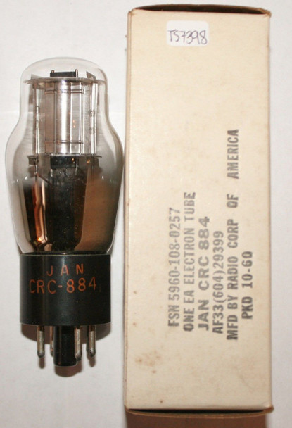 NOS NIB RCA USA JAN-CRC-884 Silver Plate D Get Vacuum Tube