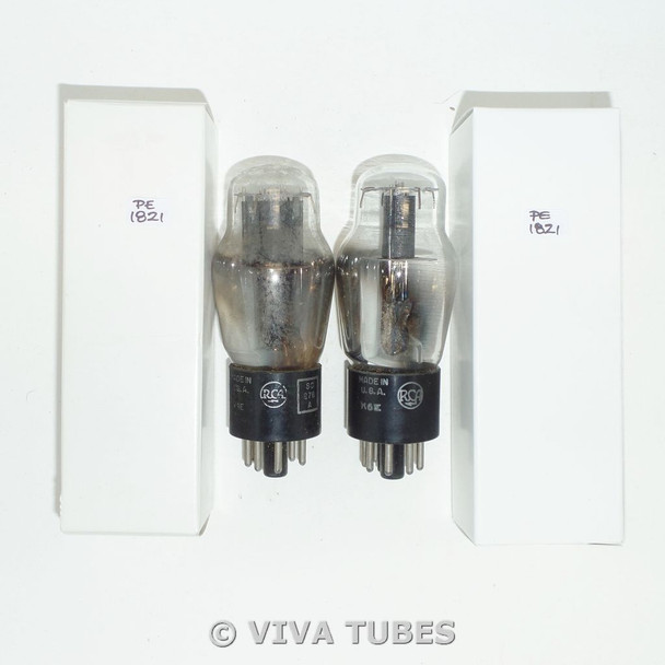 NOS Matched Pair RCA USA JAN-CRC-6G6G/VT-198A Black Plate Vacuum Tubes