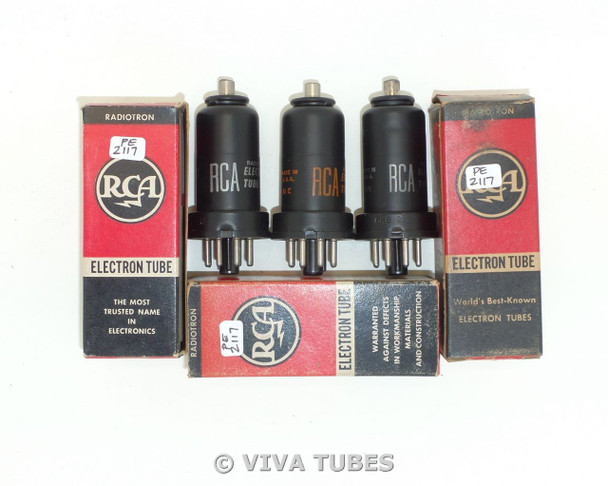 NOS NIB Matched Trio (3) RCA USA 6K8 Metal Vacuum Tubes 100+%