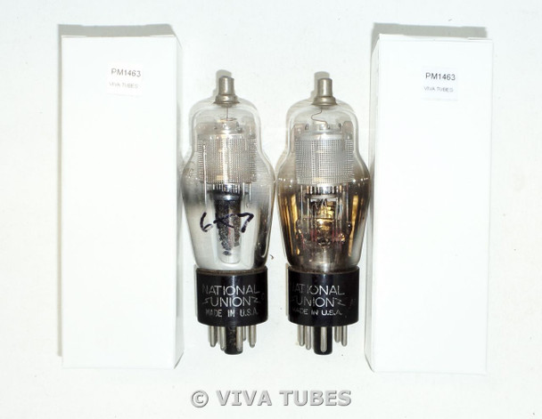 NOS Matched Pair NU National Union USA 6K7G Silver Mesh Plate Vacuum Tubes