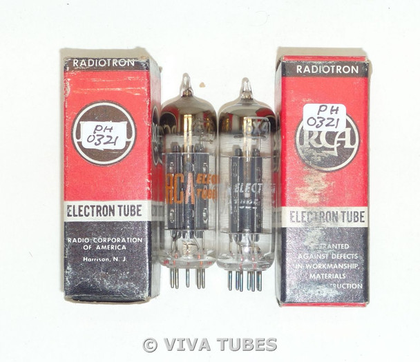 Hi-Fi Audio NOS NIB Matched Pair RCA 6X4 [] Dimple Foil Strip Get Vacuum Tubes